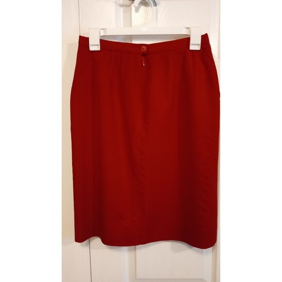Pendleton Red 100% wool Pencil Skirt - Picture 2 of 8